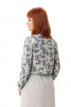 Блуза Соджи 677 синий/молочный - фото 2