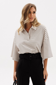 Джемпер EOLA 2958 светло-бежевый_полоска - фото 2