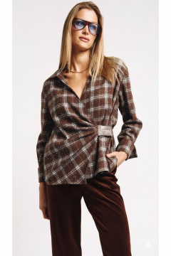 Рубашка MilMil 1244-2 коричневый_клетка - фото 1