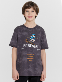 Футболка Mark Formelle 113448/24-32724ПП-0 серый_acid_wash_печать_3_сл_на_пол - фото 3