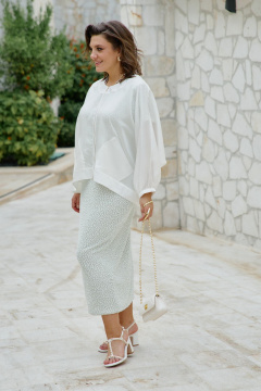 Блуза Vittoria Queen 28693бл молоко - фото 4