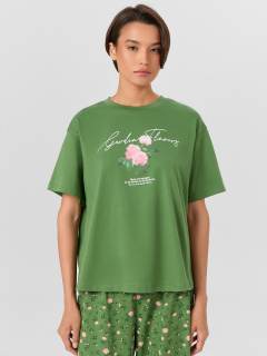 Джемпер Mark Formelle 592600/25-39708ПП-0 зеленый_сок_розы_на_зеленом_3_сл_на_пол - фото 1