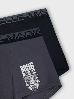 Трусы Mark Formelle 411221-2/25-5278П-5 графит_черный_печать_3_сл_1тр_на_ЛВ_дет - фото 2