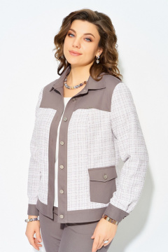 Бомбер, брюки Fita 3232 бежево-шоколадный - фото 5