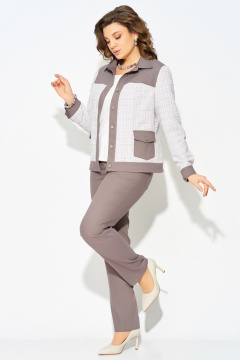 Бомбер, брюки Fita 3232 бежево-шоколадный - фото 2