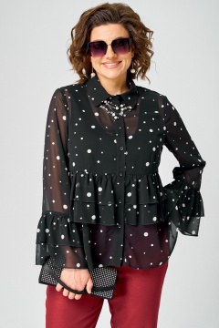 Блуза EVA GRANT 7221 принт_горох - фото 1