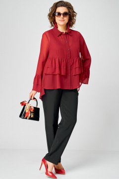 Блуза EVA GRANT 7221 красный - фото 5