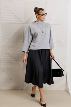 Блуза, юбка Anastasia 1319 серый_меланж/графит - фото 5