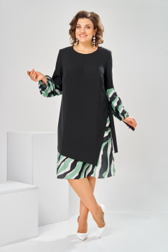 Платье Romanovich Style 1-2630 черно-зеленый - фото 2