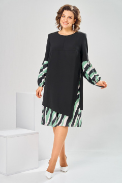 Платье Romanovich Style 1-2630 черно-зеленый - фото 1