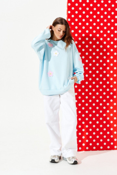 Свитшот ELLETTO LIFE 3946 голубой - фото 3