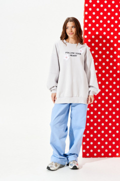 Свитшот ELLETTO LIFE 3947 серый - фото 2