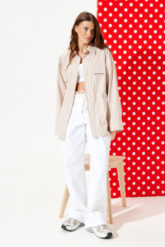 Блуза ELLETTO LIFE 3963 бежево-молочный - фото 3