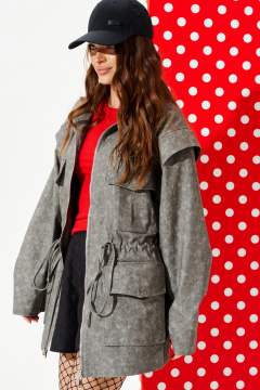 Парка ELLETTO LIFE 3964 серый - фото 4