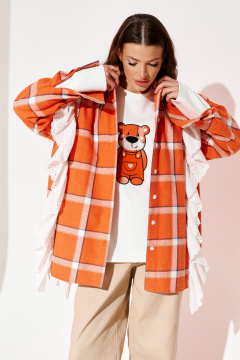 Рубашка ELLETTO LIFE 3975 оранжевый - фото 4