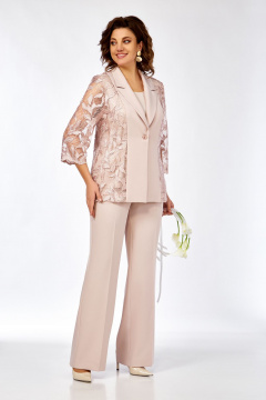 Брюки, жакет Ольга Стиль С-966 пудро-розовый - фото 5