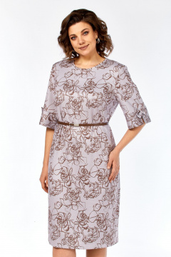 Платье Элль-стиль 2406/2 пыльная_роза/кофе - фото 5