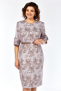 Платье Элль-стиль 2406/2 пыльная_роза/кофе - фото 4