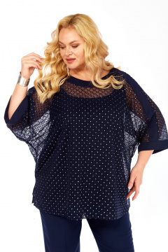 Блуза, топ Элль-стиль 2420а темно-синий - фото 5