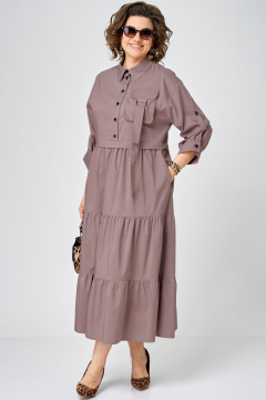 Платье EVA GRANT 7176 молочный_шоколад - фото 5