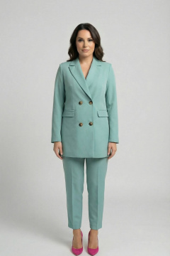 Костюм 2-ка из текстиля с брюками и жакетом AURA otd 9200 шалфей - фото 2