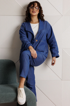 Блуза, брюки, жакет Mubliz 318 синий - фото 3