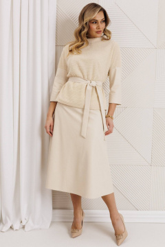 Жакет, юбка Мода Юрс 26-2718 молочный - фото 1