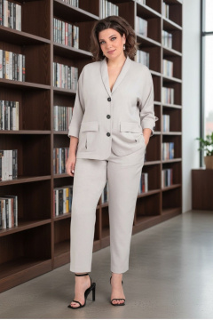 Брюки, жакет LadisLine 1588 светло-серый - фото 1