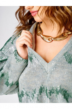 Джемпер Condra 16305 серый-мятный - фото 5