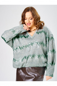 Джемпер Condra 16305 серый-мятный - фото 2