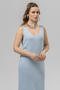 Платье Romgil РВ0384-ХМ2 бледно-голубой, серебро - фото 3