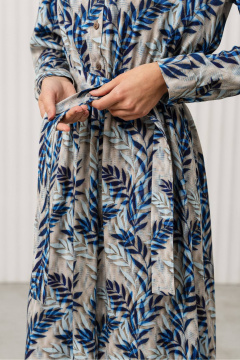 Платье Romgil РТ0130-ВИ2 светло-бежевый, голубой, синий - фото 5