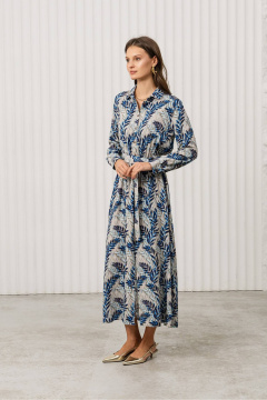 Платье Romgil РТ0130-ВИ2 светло-бежевый, голубой, синий - фото 1