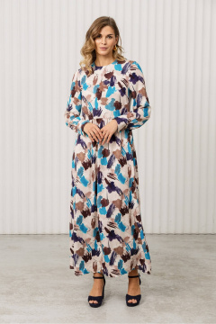 Платье Romgil РТ0131-ВИ2 молочный, шоколадный, темно-розовый - фото 3