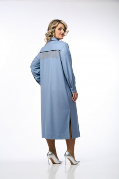 Платье OVERYOU М238 серо-голубой - фото 5