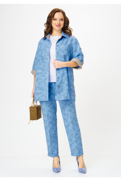 Блуза, брюки, майка, бальзам Твой имидж 2359 голубой_с_принтом - фото 1