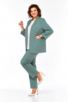 Блуза, брюки, жакет Ольга Стиль С-100 мятный - фото 4