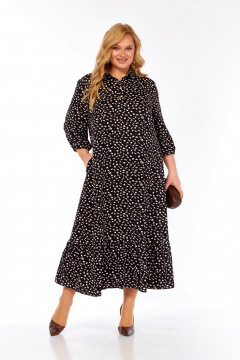 Платье СиБон 0350 темный+бежевый - фото 1
