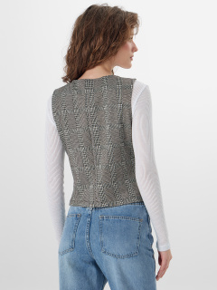 Жилет Mark Formelle 172060/25-41252П-4 коричневая_клеточка - фото 2