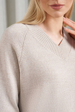 Джемпер Nelva 22923 светло-бежевый меланж - фото 3