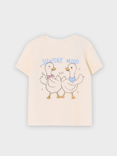 Футболка, шорты Mark Formelle 567727/25-39552ПП-0 молочный_цветы_на_голубой_полоске_3_сл_на_пол - фото 3