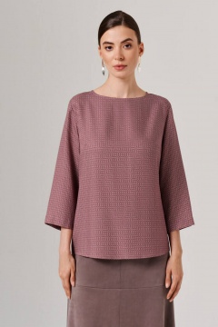 Блуза Nelva 23179 винный принт - фото 1