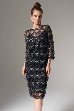 Платье Nelva 51606 серебристо-черный - фото 2