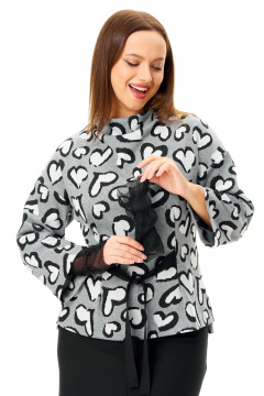 Джемпер, юбка, манжеты T&N 7726 сердечки-черный - фото 5