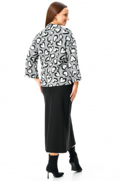 Джемпер, юбка, манжеты T&N 7726 сердечки-черный - фото 4