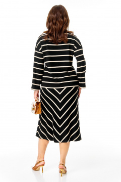 Джемпер, юбка T&N 7732 черный_полоска - фото 4