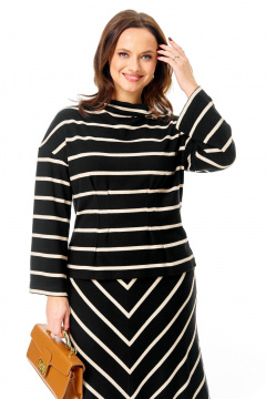 Джемпер T&N 7733 черный_полоска - фото 4