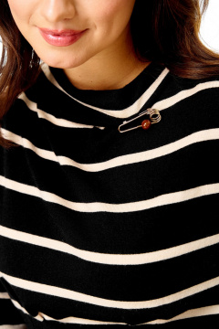 Джемпер T&N 7733 черный_полоска - фото 3