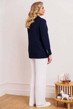 Брюки, жакет, топ Мода Юрс 26-2891 синий - фото 5