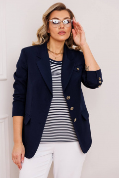 Брюки, жакет, топ Мода Юрс 26-2891 синий - фото 3